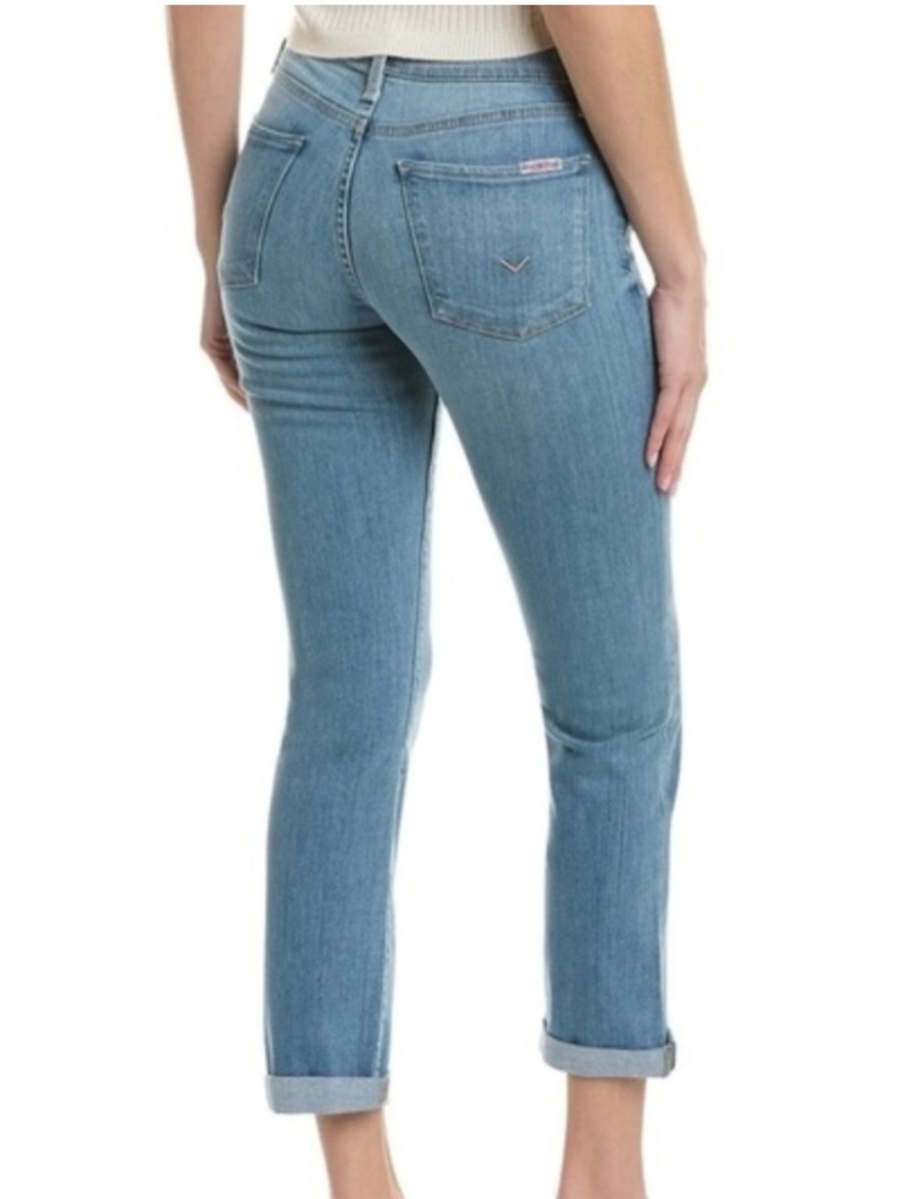 Hudson Blair High Rise Straight Crop Jeans 27 Raw Hem